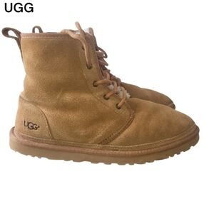 UGG Mid Top Harkley Neumel Chestnut Brown Winter Wool Suede Loafer Shoe Men 10